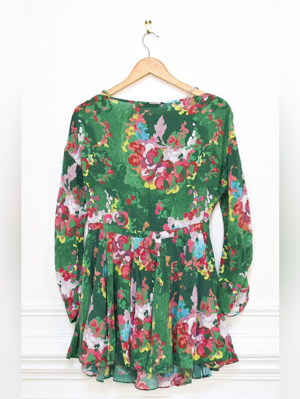 Manning Cartell Flower Show Mini Dress Green Silk Lace Slouchy Size 0 Cocktail - Picture 11 of 13
